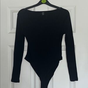 SHEIN Black Long Sleeve Bodysuit